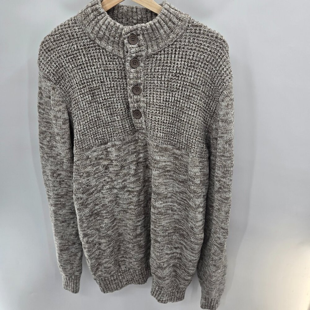 Method Gray Pullover Button Cotton/Acrylic Sweate… - image 1